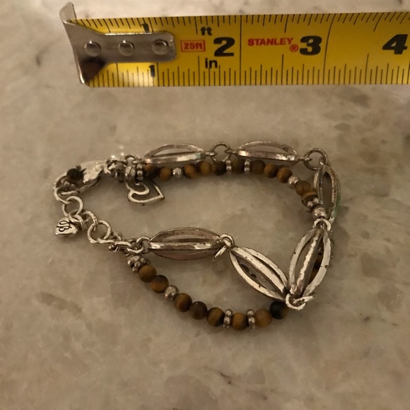 Tiger Eye & Silver Brighton Two Strand Bracelet - Picture 5 of 5
